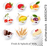 big collection of fruit in a... | Shutterstock .eps vector #660032473