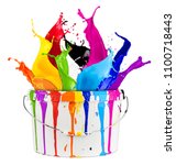 White Bucket With Colorful...