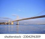 A view of the San Francisco Bay Bridge from the SF Embarcadero.