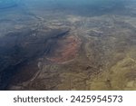 Small photo of Aerial view of terrestrial landscape from high altitude