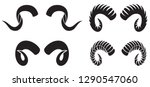 Ram Horns   Vector Icons Set