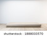 wooden pedestal in gallery room.... | Shutterstock . vector #1888033570