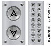 elevator buttons panel and call ... | Shutterstock .eps vector #1759085486