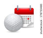 Icon Of Golf Ball And Calendar...