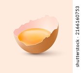 half broken chicken brown egg... | Shutterstock .eps vector #2166160753