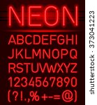 raster version. red set neon... | Shutterstock . vector #373041223