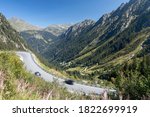 View on the curvy Silvretta Alpine Road in Austria(Silvretta-Hochalpenstrasse)
