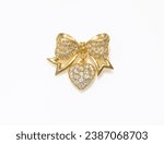 Small photo of Bow popular vintage design brooch pin costume jewelry fashion accessory great gift for special occasion birthday holiday graduation wedding anniversary