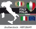 italy contour and flag | Shutterstock .eps vector #48918649