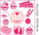 pastry ingredients | Shutterstock .eps vector #499171933