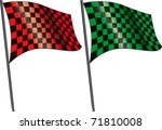 red checkered flag and green... | Shutterstock .eps vector #71810008