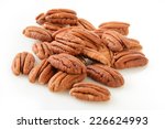 Pecan Halves In A Mound On A...
