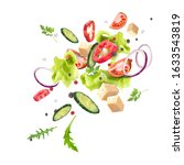 a splash of fresh vegetable... | Shutterstock .eps vector #1633543819