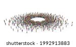crowd of people around of empty ... | Shutterstock . vector #1992913883