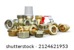different valves and fittings... | Shutterstock . vector #2124621953
