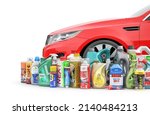 different bottles of car... | Shutterstock . vector #2140484213