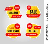 set of yellow and red sale... | Shutterstock .eps vector #1913806519