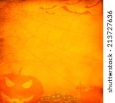 grunge orange halloween... | Shutterstock . vector #213727636