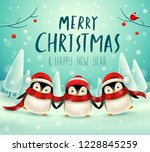 cute little penguins in... | Shutterstock .eps vector #1228845259