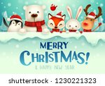 merry christmas  christmas cute ... | Shutterstock .eps vector #1230221323