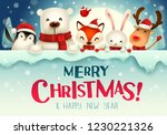 merry christmas  christmas cute ... | Shutterstock .eps vector #1230221326