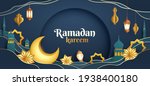 ramadan kareem paper graphic of ... | Shutterstock .eps vector #1938400180