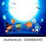 halloween kids costume party.... | Shutterstock . vector #2034836543
