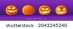 pumpkin set of halloween  ... | Shutterstock .eps vector #2043245240
