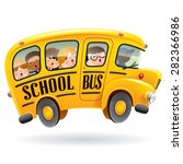 school bus. kids riding on... | Shutterstock .eps vector #282366986