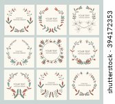 collection of floral wreath ... | Shutterstock .eps vector #394172353