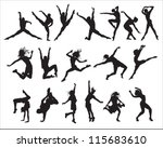 shape  silhouette dancers  | Shutterstock .eps vector #115683610