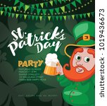 saint patricks day party... | Shutterstock .eps vector #1019436673