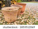 Empty Flower Pots In Autumn...
