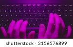 Typing On Keyboard In Neon...