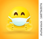 emoji with mouth mask and... | Shutterstock .eps vector #1687563076