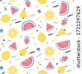 tropical fruit mix seamless... | Shutterstock .eps vector #1721297629