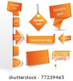 vector orange tag set  isolated ... | Shutterstock .eps vector #77239465