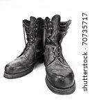 Black Leather Army Boots   Old  ...
