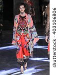 Small photo of PARIS, FRANCE - OCTOBER 01: A model walks the runway during the Manish Arora show as part of the Paris Fashion Week Womenswear Spring/Summer 2016 on October 1, 2015 in Paris, France.