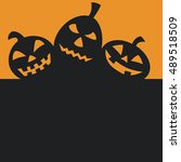 halloween pumpkins with black... | Shutterstock .eps vector #489518509
