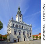 Small photo of CHELMNO, POLAND - AUGUST 26, 2019: Renaissance town hall – originally Gothic from 1298, converted in 1567-1596 in the late Renaissance style