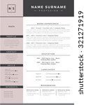 resume template | Shutterstock .eps vector #321271919