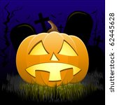 illuminated halloween pumpkin | Shutterstock .eps vector #62445628