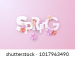 spring. vector realistic 3d... | Shutterstock .eps vector #1017963490