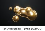 golden metaball shape. morphing ... | Shutterstock .eps vector #1955103970
