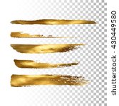 golden paint brush stroke set.... | Shutterstock .eps vector #430449580