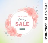 spring sale poster with... | Shutterstock .eps vector #1335734030