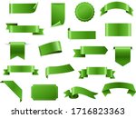 green ribbon and tags isolated... | Shutterstock .eps vector #1716823363