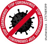 poster stop coronavirus with... | Shutterstock .eps vector #1757489399