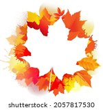 autumn poster with stain and... | Shutterstock .eps vector #2057817530